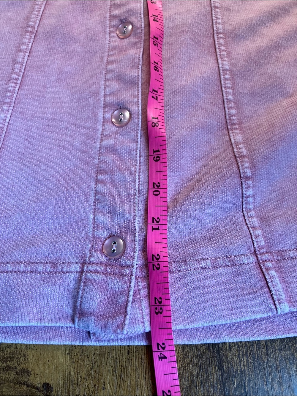 Jane & Delancey Washed Ash Pink Short-Sleeve Button-Down Soft Jean Shirt Blouse - Picture 7 of 8